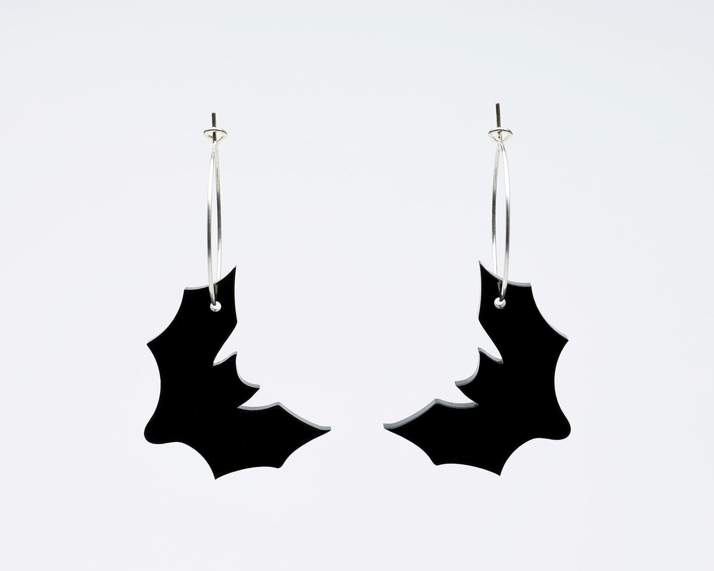 Gloss Black Bat Hoops