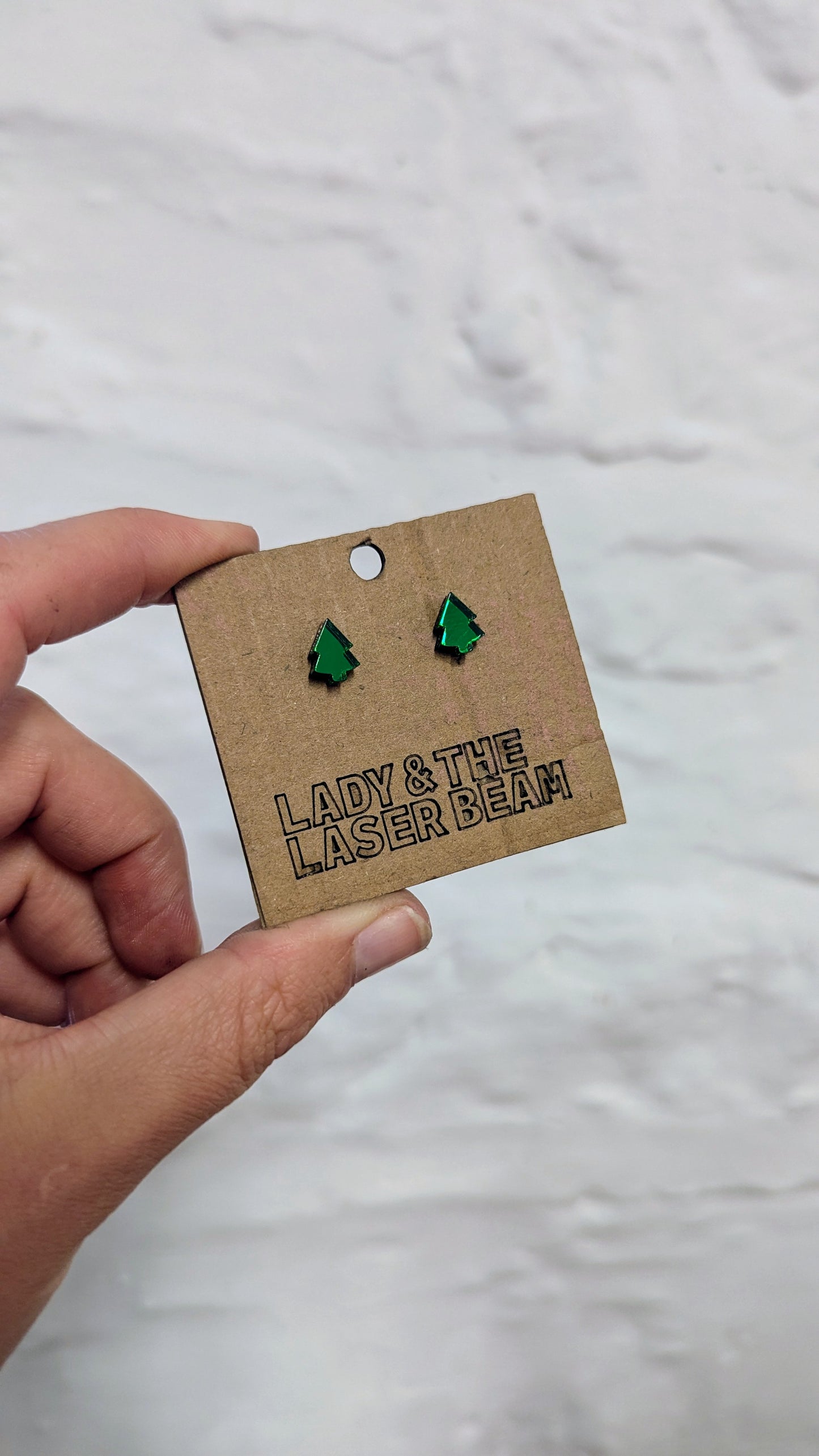 Mirror Christmas Tree Studs