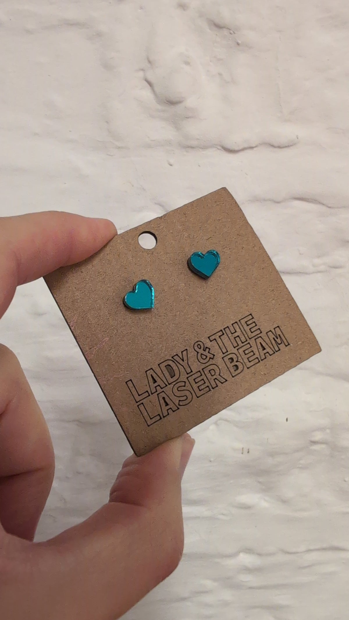 Mini Mirror Heart Studs - various colours