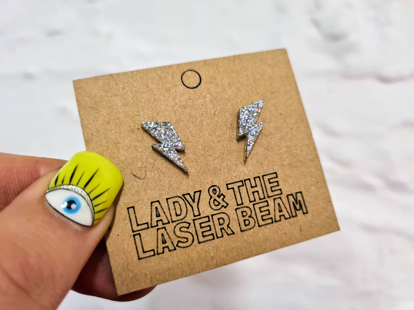 Mini Glitter Bolt Studs