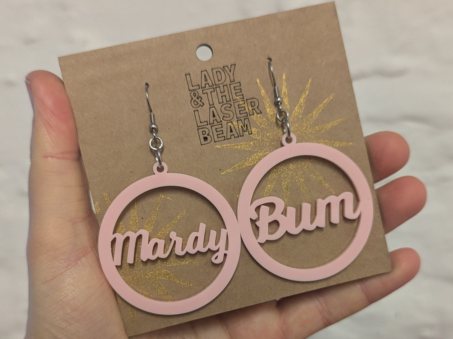 Mardy Bum Earrings - Baby Pink