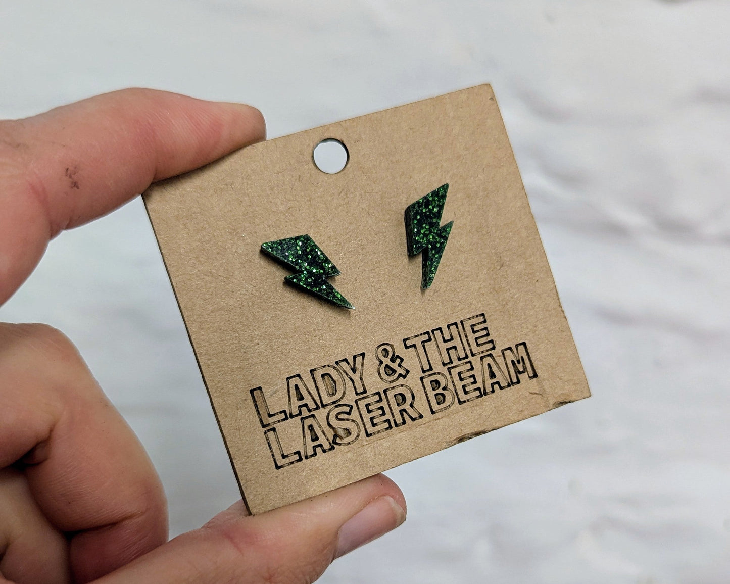 Mini Glitter Bolt Studs