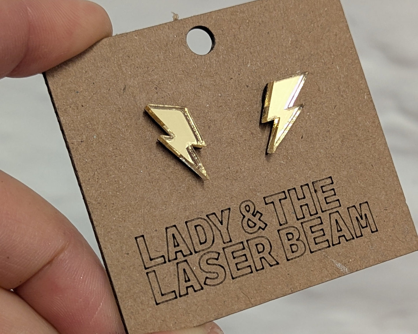 Mirror lightning Bolt Studs - lots of colours available