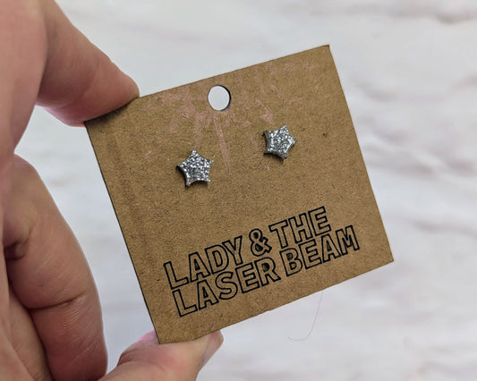 Mini Glitter Star Studs - various colours