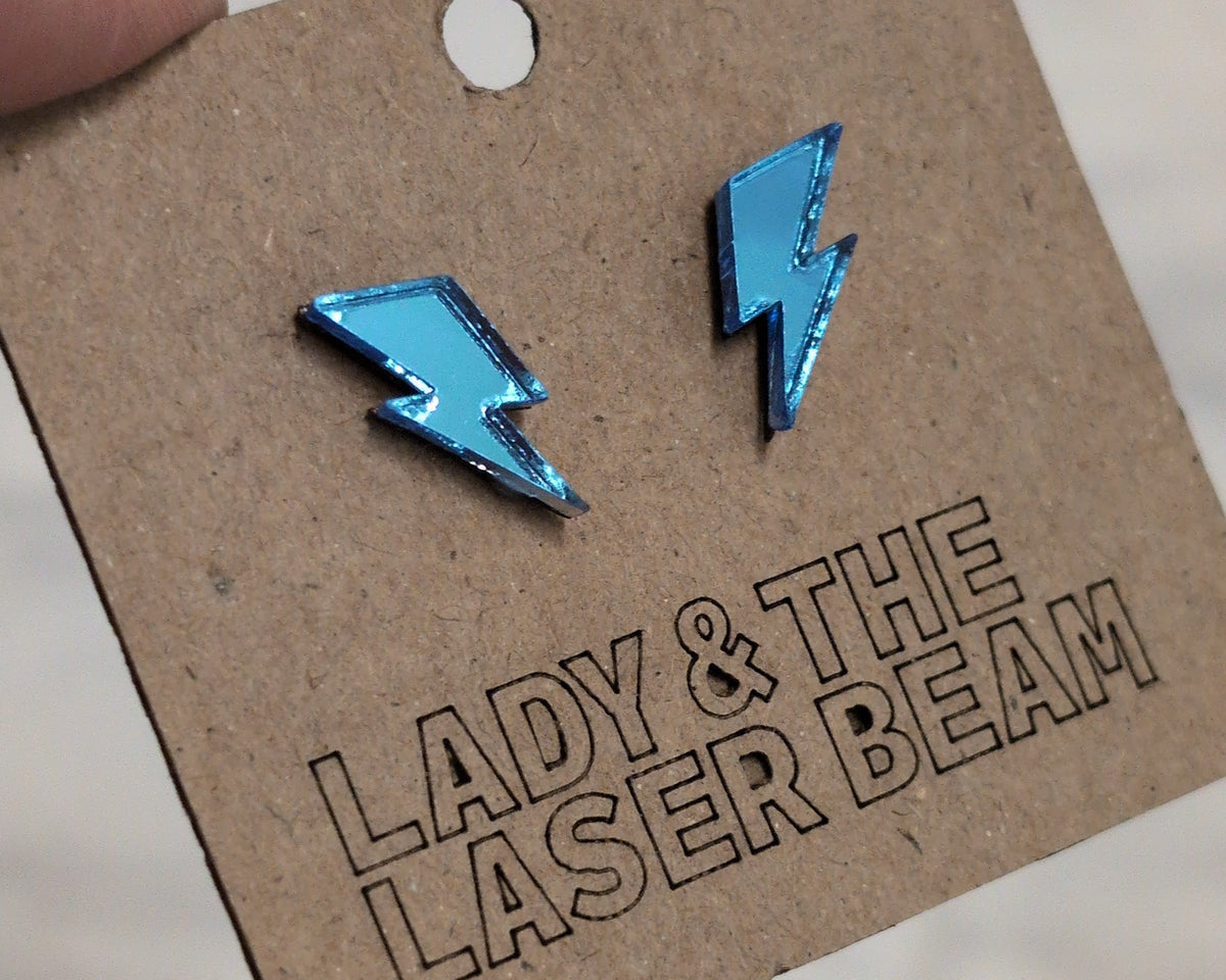 Mirror lightning Bolt Studs - lots of colours available