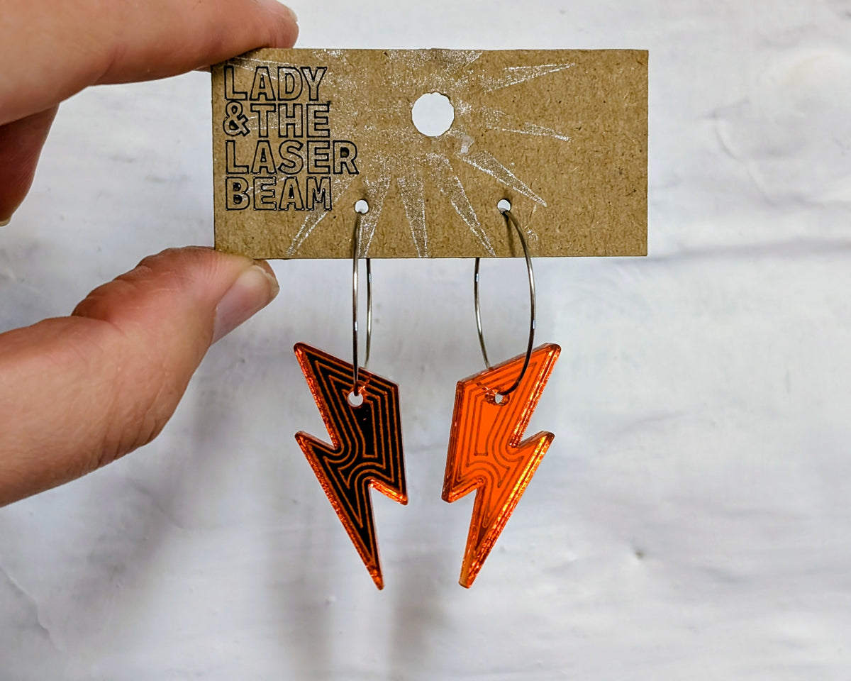 Engraved lightning bolts