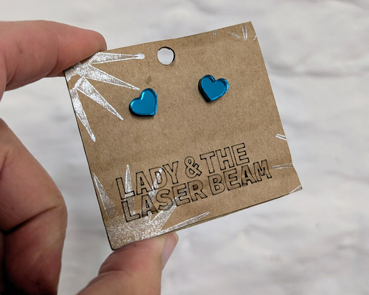 Mini Mirror Heart Studs - various colours