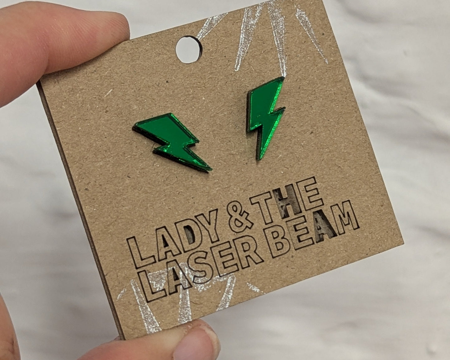 Mirror lightning Bolt Studs - lots of colours available