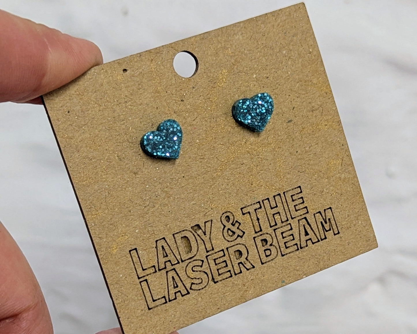 Mini Heart Studs Glitter - lots of colours