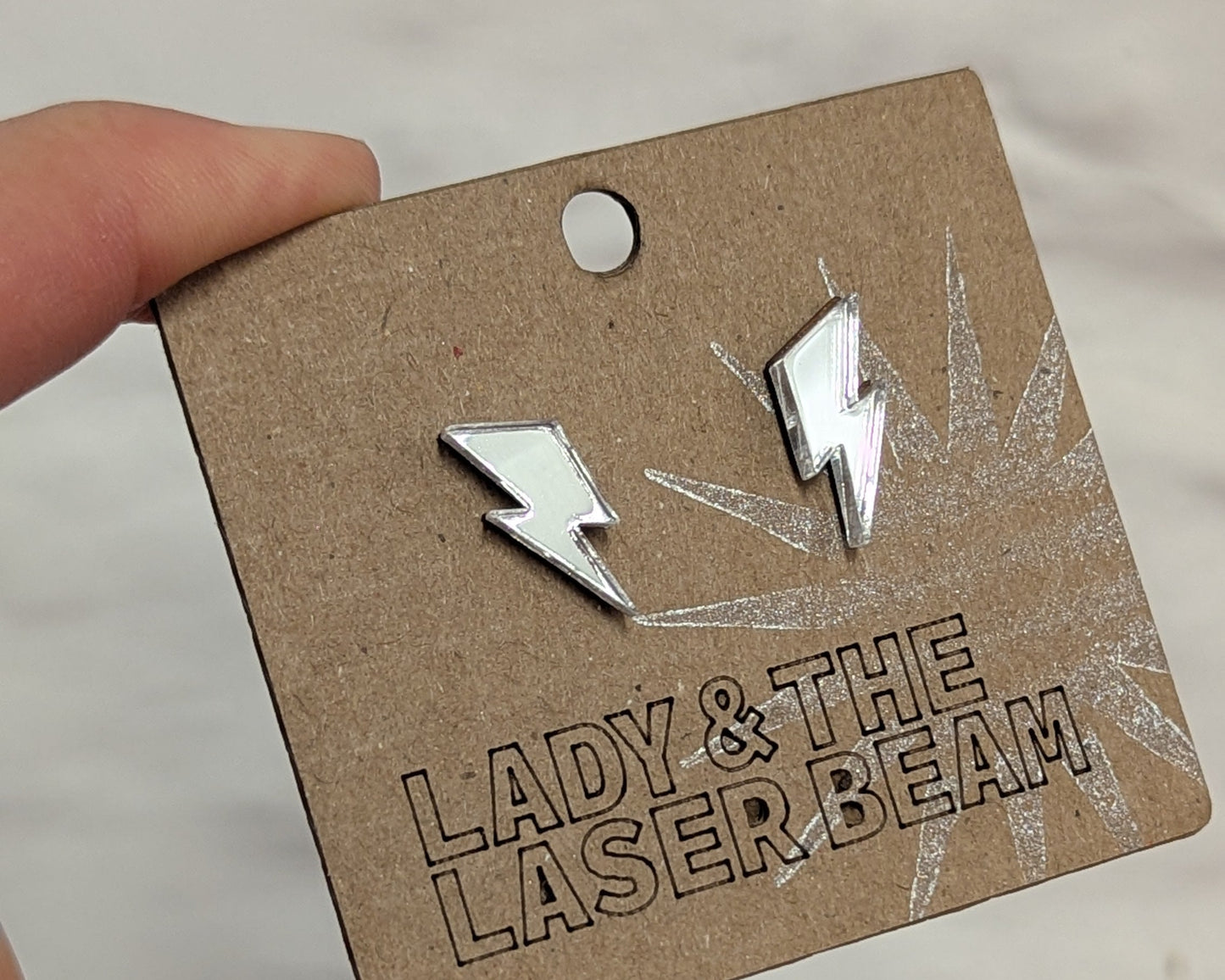 Mirror lightning Bolt Studs - lots of colours available