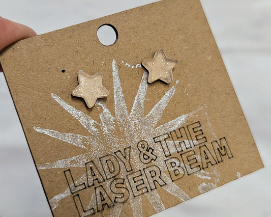 Floating Glitter Star Studs