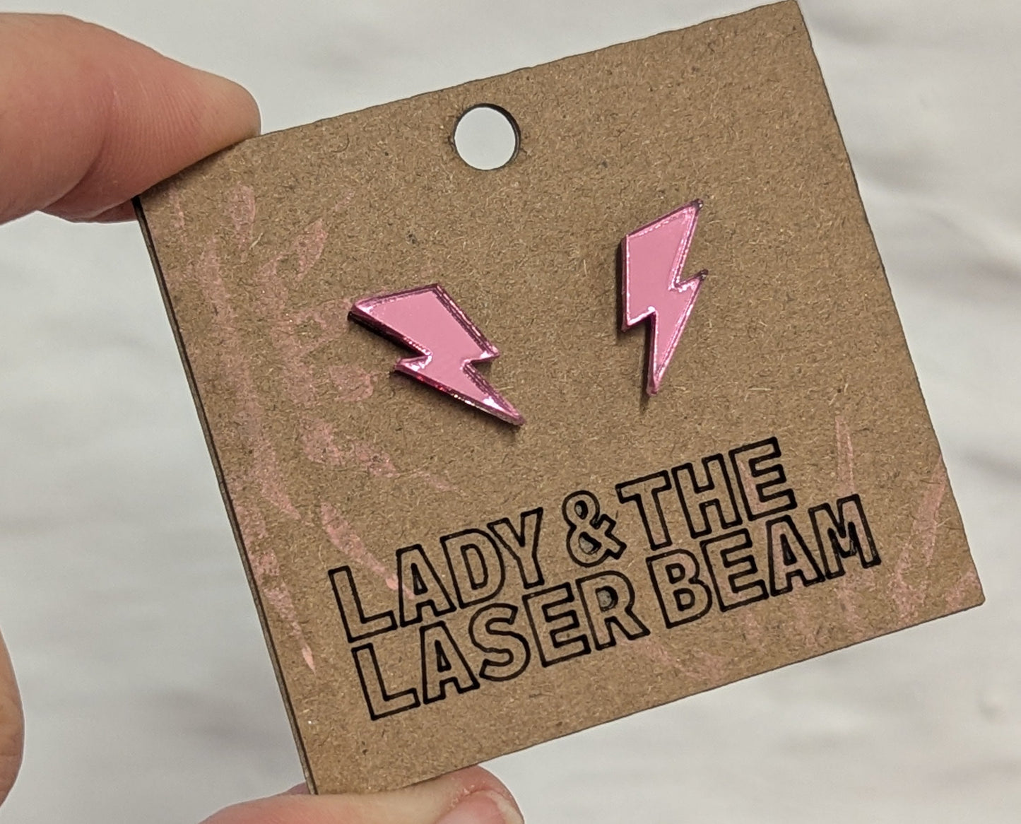 Mirror lightning Bolt Studs - lots of colours available