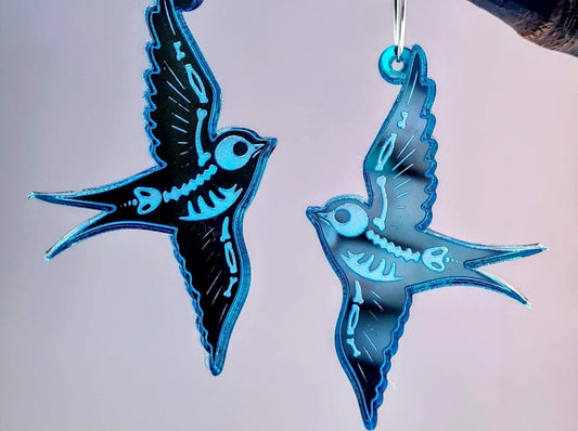 Blue Swallow Earrings, Grace Dahl collaboration.