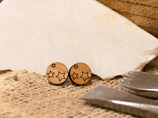 Star Studs. Sustainable earrings, eco jewellery.