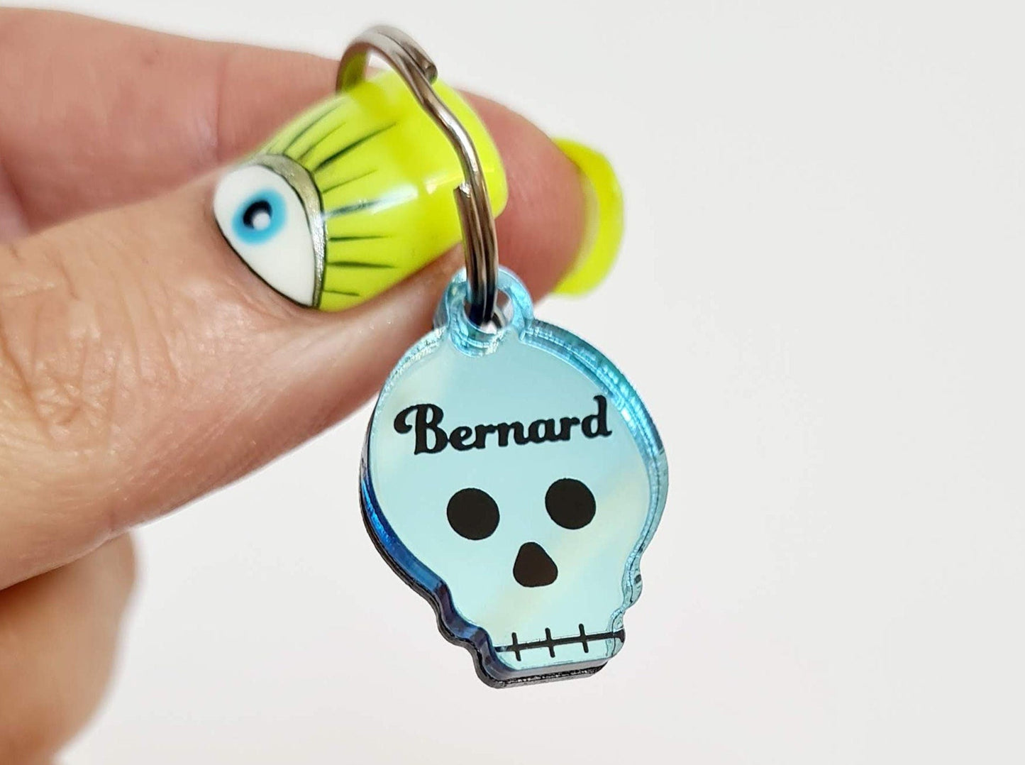 Skull pet Tag,  choice of colours. Dog tag, Cat tag, halloween pet outfit