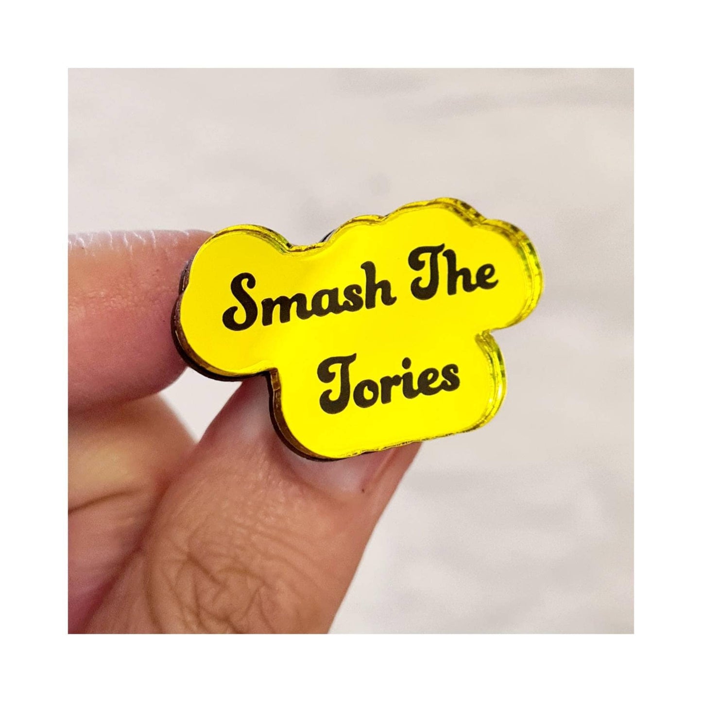 Smash The Tories Pin, anti Tory brooch, fuck the Tories